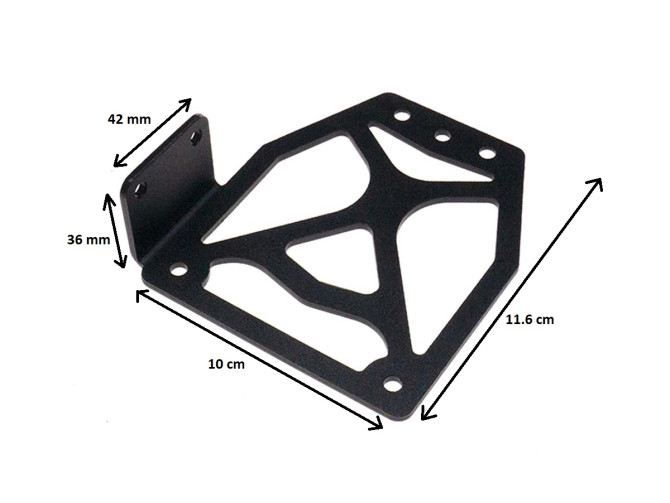 Licence plate holder universal side-mount aluminium black product